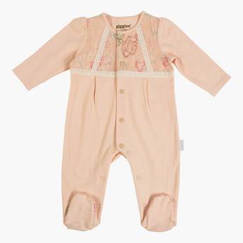 Giggles Closed Feet Sleepsuit with Lace Insert