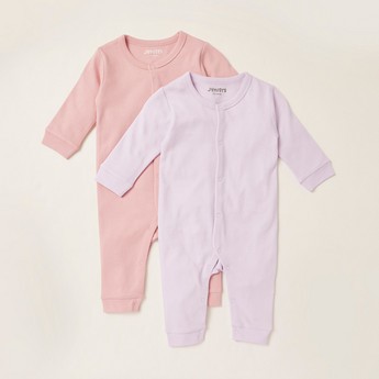 Juniors Solid Open Feet Sleepsuit - Pack of 2