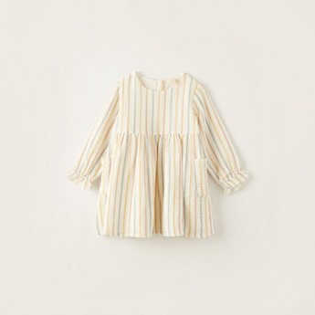 Giggles Striped Dress with Long Sleeves