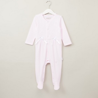 Giggles Textured Closed Feet Sleepsuit with Long Sleeves