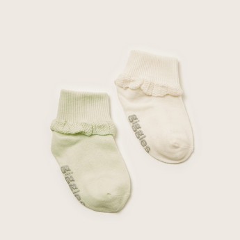 Giggles Textured Socks with Ruffles - Set of 2