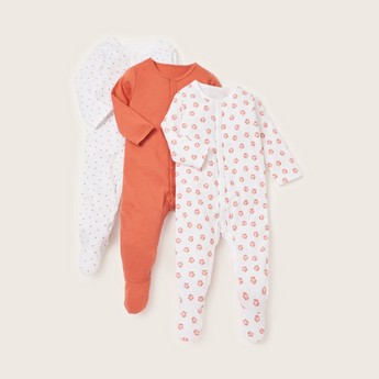 Juniors Printed Sleepsuit with Long Sleeves - Set of 3