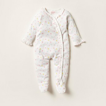 Juniors Printed Closed Feet Sleepsuit with Button Closure