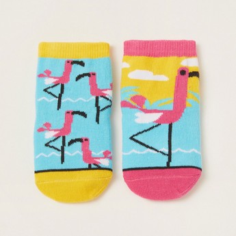 Juniors Printed Socks with Cuffed Hem