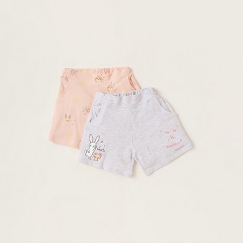 Juniors Printed Shorts with Semi-Elasticated Waistband - Set of 2