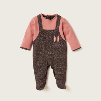 Juniors Printed Closed Feet Sleepsuit with Long Sleeves