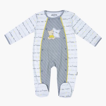 Juniors Printed Closed Feet Sleepsuit with Long Sleeves