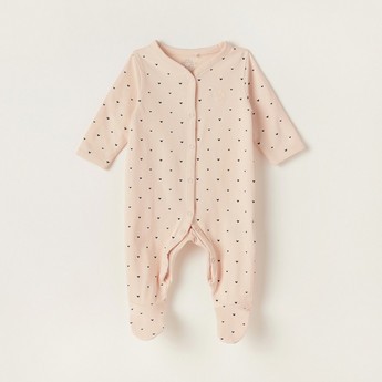 Love Earth Printed Organic Sleepsuit with Long Sleeves