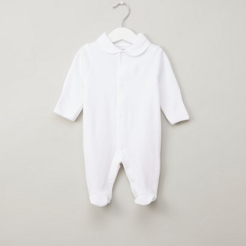 Solid Sleepsuit with Long Sleeves