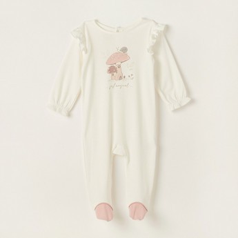 Love Earth Printed Organic Sleepsuit with Long Sleeves