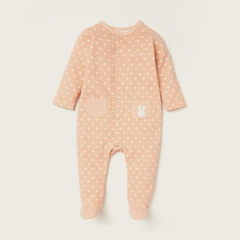 Giggles Printed Sleepsuit with Long Sleeves