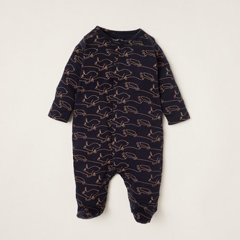 Juniors All-Over Print Closed Feet Sleepsuit with Long Sleeves