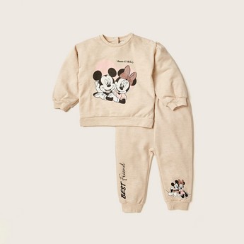 Disney Mickey and Minnie Mouse Print T-shirt and Jog Pants Set