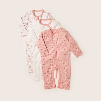 Juniors Printed Sleepsuit with Long Sleeves - Set of 3