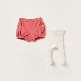 Giggles Solid 2-Piece Shorts and Stocking Set