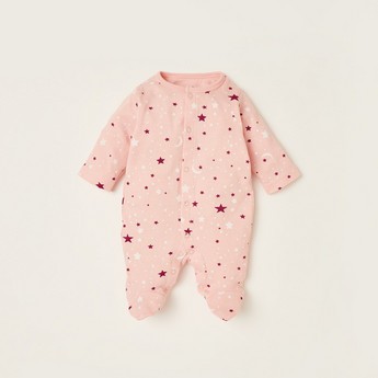 Juniors All-Over Printed Closed Feet Sleepsuit with Long Sleeves