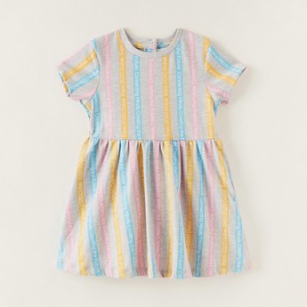 Expo 2020 Striped Dress with Short Sleeves