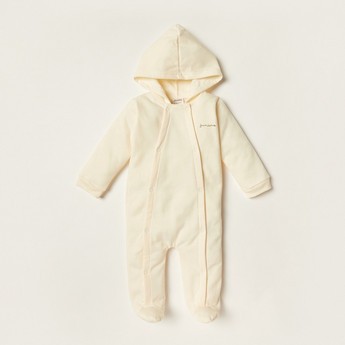 Juniors Solid Closed Feet Sleepsuit with Long Sleeves and Hood