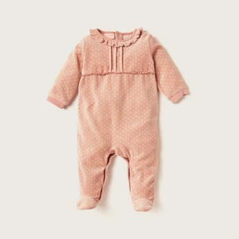 Juniors All-Over Printed Closed Feet Sleepsuit with Long Sleeves