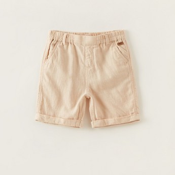 Giggles Solid Shorts with Elasticised Waistband and Pockets