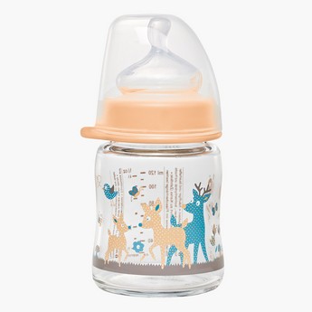 Nip Printed Wide Neck Feeding Bottle with Cap - 120 ml