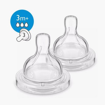 Philips Avent Airflex Medium Flow Silicone Teats - Set of 2