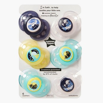 Tommee Tippee 6-Piece Night Soother Set - 18-36 Months