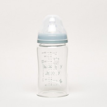 Giggles Printed Glass Feeding Bottle - 200 ml