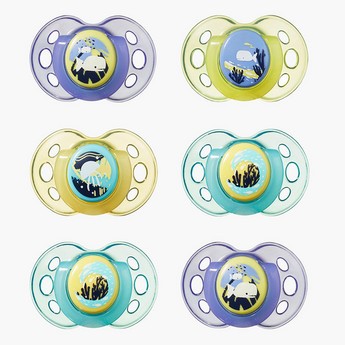 Tommee Tippee Closer To Nature Printed 6-Piece Soother Set - 18-36 Months