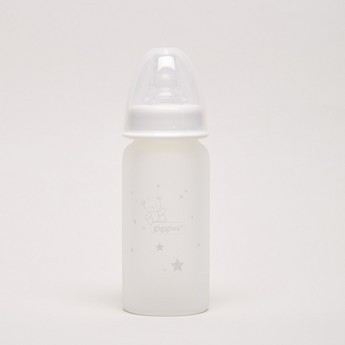 Giggles Glass Feeding Bottle with Silicone Sleeve - 120 ml