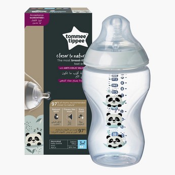 Tommee Tippee Closer To Nature Panda Print Feeding Bottle - 340 ml