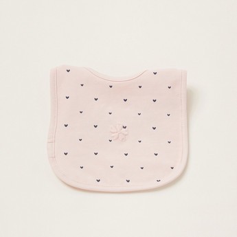 Love Earth Heart Printed Organic Bib with Snap Closure