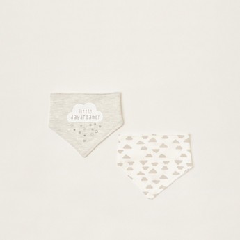 Juniors Cloud Print Bandana Bib - Set of 2