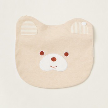 Juniors Bear Textured Bib with Snap Button Closure