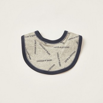 Giggles All-Over Printed Bib with Press Button Closure