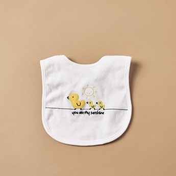 Juniors Embroidered Detail Bib with Press Button Closure