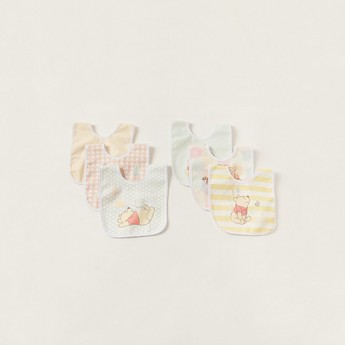 Disney Winnie the Pooh Print Bib with Snap Button Closure - Set of 6