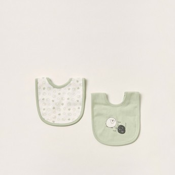 Juniors Printed Bib with Button Closure - Set of 2