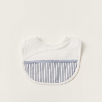 Giggles Striped Bib with Press Button Closure