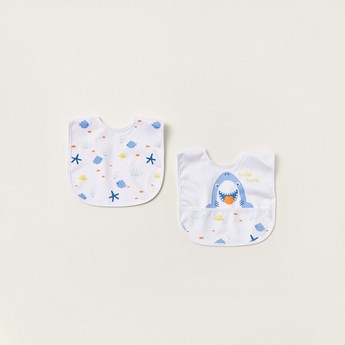 Juniors Printed Bib with Press Button Closure - Set of 2