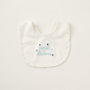 Giggles Embroidered Bib with Tie-Up Closure