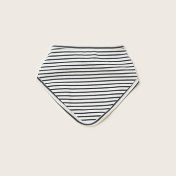 Giggles Striped Bib with Press Button Closure