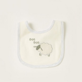 Juniors Embroidered Bib with Snap Button Closure