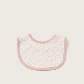 Juniors All-Over Floral Print Bib with Press Button Closure