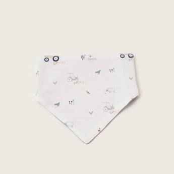 Juniors All-Over Printed Bib with Press Button Closure