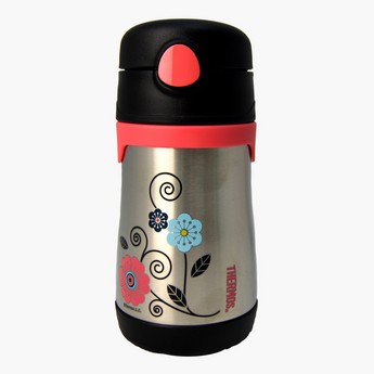 Thermos Floral Print Stainless Steel Straw Bottle - 290 ml