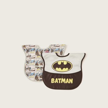 Batman Print Bib with Hook and Loop Closure - Set of 2