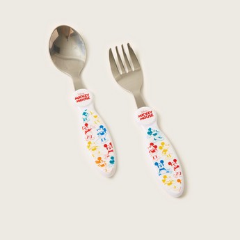 Disney Mickey Mouse Print 2-Piece Cutlery Set