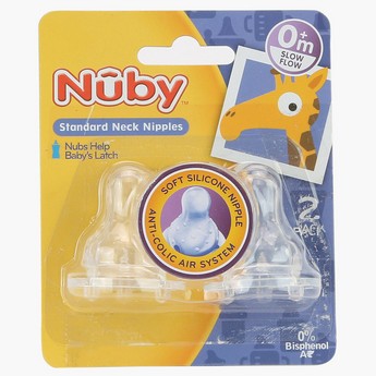 Nuby Non-Drip Standard Neck Teats - Set of 2