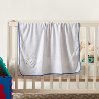 Juniors Striped Receiving Blanket with Embroidered Detail